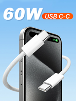 Câble USB-C vers USB-C PD 60W de 1m 2m, Câble de Charge Rapide et Données pour Apple iPhone 15 16, Câble Téléphone pour Chargeur iPhone, Grand Stock