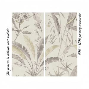 Carrelage Céramique Vitrifié Blanc Lait Antidérapant Effet Marbre Résistant aux Acides Glacé Métallique Moderne <span class=keywords><strong>pour</strong></span> Mur de Toilettes <span class=keywords><strong>Papier</strong></span> <span class=keywords><strong>Peint</strong></span> Feuille de Bananier Garantie 5 Ans - Product Image 1