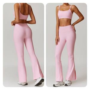 Completo Sportivo Autunno Inverno da Donna, 5 Pezzi, Maniche Lunghe, Leggings a Vita Alta, Pantaloni Larghi per Yoga e Fitness - Product Image 4