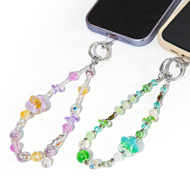 Korean Crystal Star Phone Strap Charm Chain Knot Cellphone Lanyard for Keys Woman Girl Bag Camera Pendant for Case