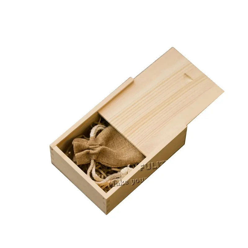 Logo personalizzato usb pen drive regalo flash drive regalo di imballaggio scorrevole scatola di legno