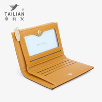 Dompet Kartu Ultra Tipis Bergaya Vintage Terbaru, Dompet Zipper Pendek Portabel Multi-Fungsi