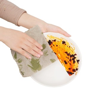Coral Fleece Dishcloth Green 30x30 4Pcs Thick Absorbent Kitchen Cleaning Cloth - Product Image 5