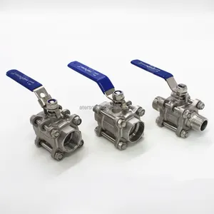 3pc Stainless Steel CF8 3/8 Inch Female Male Threaded Ball Valve With Female To Male Screw