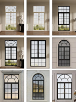Fenêtre arquée en alliage d'aluminium français sur mesure, verre trempé, extérieur blanc pour villa, salle de bain - Anti-effraction, économie d'énergie