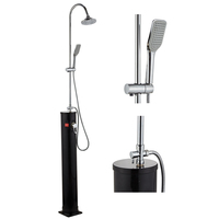 Jade Jade haute qualité Durable noir maison Portable Kit de douche extérieur jardin piscine douche solaire