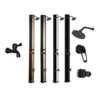 35L Noir Argent Autoportant Intégré PVC Piscine Extérieure Plage Jardin Douche Solaire Colonne Douche