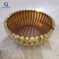 QIANCHENG personnalisé Chine vente en gros de table basse ronde de luxe meubles de salon table de chevet moderne table centrale en verre transparent gris