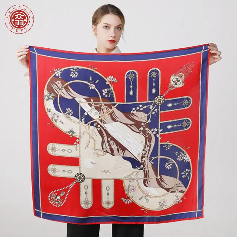 Zhong Yu Silk Scarf Women's Spring And Summer High-end Scarf 100% Silk Casual Shawl Fashionable Atmosphere