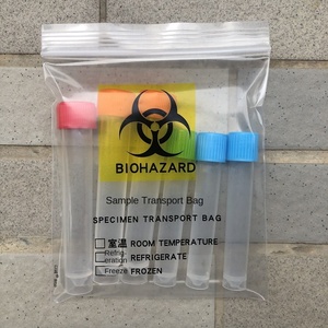 Sacchetti Monouso per Trasporto Campioni Chimici con Simbolo BIOHAZARD, Buste Autosigillanti in HDPE 7*17 per Provette di Test dell'Acido Nucleico - Product Image 2
