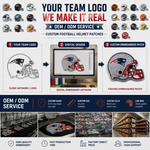 Patch ricamate personalizzate per caschi da football americano con loghi di gruppo di squadre sportive per giacche cappellini - Product Image 4