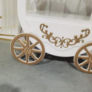 Fondo de coche de flores doradas, carrito de regalo acrílico, decoración para fiesta de boda, <span class=keywords><strong>precio</strong></span> de fabricante - Product Image 2