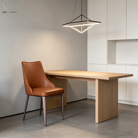 Foshan Mid Century Dinning Chair Chaises De Salle A Manger Pieds en acier inoxydable Chaise de salle à manger moderne en cuir PU marron de luxe