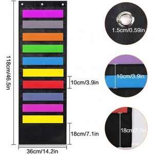 Wall Mount Storage Charts with 6 Over Door/20 Pockets Premium Hanging <b>File</b> <b>Folder</b> Organizer/2 Packs Wall Hanger for Magazines - Product Image 3