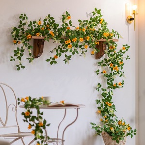 Artificial Vines And Creepers Primrose Yellow Green <b>Leaves</b> For <b>Wall</b> Decoration Indoor Outdoor Hanging Plant <b>Decor</b> - Product Image 5