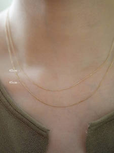 <span class=keywords><strong>Collier</strong></span> chaîne en argent sterling 925 B4636, plaqué <span class=keywords><strong>or</strong></span> 14 carats, chaîne fine simple, bijoux pour femmes et hommes - Product Image 4