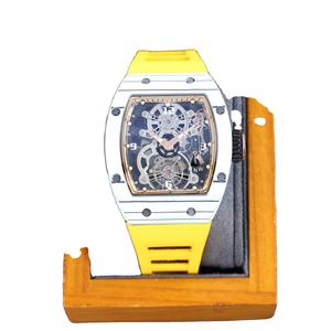 Reloj de Pulsera de Lujo para Hombre, Edición Limitada 2026, Correa de Goma Roja, Caja de Carbono, Esqueleto, Tourbillon, Mecánico Automático - Product Image 4