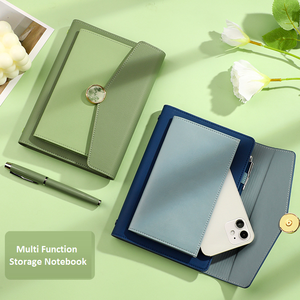 Cuaderno personalizable PU cuero cubierta dura espiral A5/A6 carpeta de anillas logotipo impreso personalizado diario planificador caja de regalo conjunto - Product Image 1