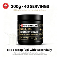 Créatine Monohydrate en Poudre en Gros 200g 40 Doses Pure Micronisée Sans Arôme Adulte Végétalien Sans Produits Laitiers Croissance Musculaire Force