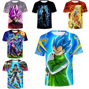 Custom Cotton Polyester Hip Hop T-shirt Breathable Goku Vegeta Buu Anime T Shirts Wholesale Dragon Z Ball T Shirt