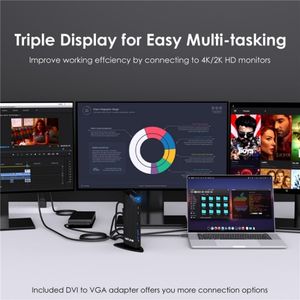 Nouveauté WAVLINK UG39PD1 13 <span class=keywords><strong>en</strong></span> 1 type-c triple moniteurs 4K HD Station d'accueil 1000/100/10Mbps Ethernet Win 10 11 moniteur - Product Image 4