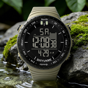 Montres <span class=keywords><strong>pour</strong></span> hommes <span class=keywords><strong>de</strong></span> haute qualité en gros, grandes montres numériques, résistantes à l'eau 50 bars, avec affichage LED <span class=keywords><strong>de</strong></span> la date, alarmes et chronographes - Product Image 5