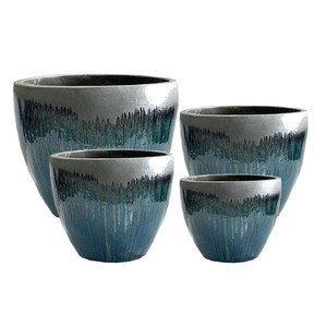 Grand pot de fleurs en céramique émaillée en <span class=keywords><strong>terre</strong></span> <span class=keywords><strong>cuite</strong></span>, jardinière en argile pour la maison et la pépinière, jardinière d'intérieur pour plantes - Product Image 1
