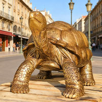 Sculpture géante de tortue en bronze coulé, style faune sauvage réaliste, patine antique, sur mesure, pour la décoration de place urbaine