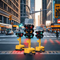 Feux de signalisation routière intelligents sans fil pour écoles, piétons et routes, système de feux de signalisation solaires portables à LED