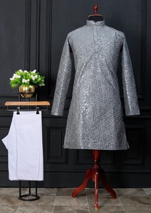 Ropa informal para fiesta de boda, tela Mono Banglory, Kurta tradicional y pesada para hombre con pijama, proveedor de la mejor calidad al por mayor - Product Image 3