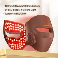 Nouveautés : Masque facial LED 4D en silicone, 660 nm 850 nm, thérapie par lumière rouge sans fil, soin de la peau, masque facial pour la maison et le salon