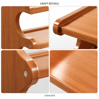 Étagère murale en bois à 3 niveaux, bois massif, laque brillante, panneaux latéraux courbés, gain de place pour salon, chambre à coucher