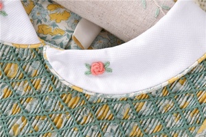 Boutique toddler neonate abiti smocked floreale fatto a mano in raso di cotone all'ingrosso smocked <span class=keywords><strong>abbigliamento</strong></span> per bambini - Product Image 3
