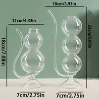 Verre à champagne créatif en forme de bulle ronde avec paille, verre à eau en forme de gourde de sucre, verre à vin, tasse à eau en verre – Vente en gros