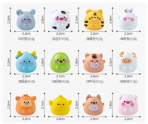 New12 signos del zodiaco chino animal mini estatuilla resina perro mono Gallo perro cerdo buey conejo serpiente caballo cabra rata Tigre dragón juguete - Product Image 3