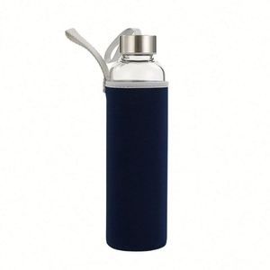 Bouteille d'eau en verre borosilicate grande capacité (500ml-1000ml) avec marqueur de temps, revêtement anti-corrosion, nouveau style chinois, écologique - Product Image 4