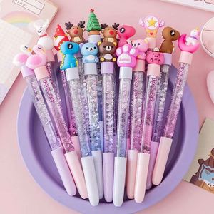 6 Pcsessential Black Ink Liquid Glitter Gel <b>Pen</b> Students Made of Metal for Back to School - Product Image 3