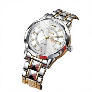 นิช แฟชั่น เมน'ไวท์โกลด์คุณภาพสูงสำหรับผู้ชาย คริสตัลแซฟไฟร์เรืองแสง กันน้ำได้ 10 เมตร ปฏิทินคู่ นาฬิกาควอทซ์ - Product Image 2