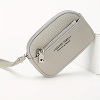 Porte-monnaie élégant en cuir PU de haute qualité 2026, mini portefeuille, étui à cartes fin, pochette à fermeture éclair pour femmes