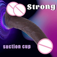 Jouets sexuels, gode en silicone noir, double dureté, ventouse, pénis artificiel réaliste et souple pour la masturbation féminine et homosexuelle