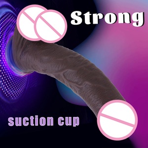Juguetes Sexuales, Dildo de Silicona Negra, Doble Dureza, Ventosa, Pene Artificial Realista y Suave para Masturbación Femenina y de la Misma Lengua Sexual - Product Image 2