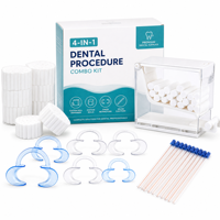 Kit de contrôle de l'humidité pour isolation dentaire avec rouleaux de coton dentaire, distributeur de rouleaux de coton, écarteur de joue dentaire, éjecteur de salive