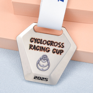 Médaille de sport personnalisée en alliage de zinc, impression de <span class=keywords><strong>logo</strong></span> sur moule existant, émail souple, médaille de cyclisme cyclocross - Product Image 3