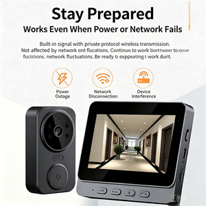 Sonnette IFA02 M12 avec caméra, moniteur IPS 4,3 pouces 2,4G sans application, vision nocturne, sonnette audio bidirectionnelle avec caméra - Product Image 1