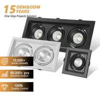 Spot encastré LED COB carré pour bâtiment 14W 7W 6W 12W 24W 36W 48W, spots encastrés à tête simple, double ou triple