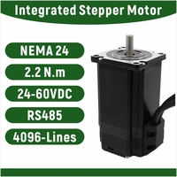 Motor paso a paso híbrido de alto par NEMA24 RS485 Modbus RTU integrado, 2.2 N.m, 24-60VDC, codificador de 4096 líneas para máquina de corte por láser