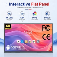 Tableau blanc interactif intelligent 4K UHD de 86 pouces, écran tactile 40 points, tableau numérique Android 13 OS pour l'enseignement en classe et les entreprises