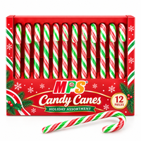 Best Selling Fruity Flavored Candy Cane Christmas Decoration in Box Packaging