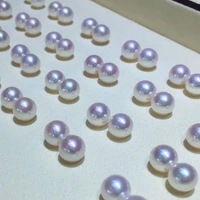 Perles d'eau de mer Akoya, perles rondes parfaites, haute brillance, matériel pour bijoux DIY, vente directe en gros