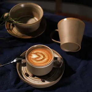 2024 özel el boyalı bardak el yapımı süt Modern Retro sanatsal porselen kupalar seramik kahve fincanı